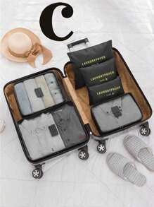 6pcs Set Portable Travel Organizer Bag, Waterproof Makeup Pouch, Multi-Function Sanitary Napkin Holder, Modern Minimalist Storage Bag, Foldable Separate Layer Handbag, Shoe Organizer Bag, Casual Breathable Shoulder Bag, Cube Data Bag, Simplistic Solid Color Briefcase, Mesh Ventilate Yoga Bag, Large Capacity Sports Bag, Packing Cubes, Luggage Bags, Space Saving, Classify & Organize, Suitable For Cosmetics & Toiletries,Boho Vibes