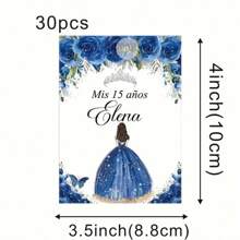 Personalized 15 Years Bottle Stickers - Matte Crown Design For Birthday Celebrations-30pcs Her, Friends - Multicolor - View 17
