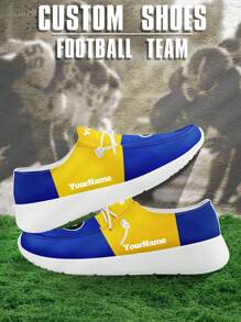 Men's Custom Logo Custom Name Loafers, Los Angeles Football Designed Lightweight Comfortable London Sole Canvas Shoes For Spring, Summer, Autumn And Winter, Slouchy Loafers, Personalized Fun Unique Gift For Mom/Dad/Her/Him/Girlfriend/Boyfriend/Wife/Husband/Friend