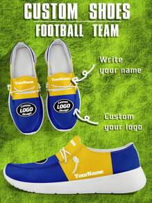 Men's Custom Logo Custom Name Loafers, Los Angeles Football Designed Lightweight Comfortable London Sole Canvas Shoes For Spring, Summer, Autumn And Winter, Slouchy Loafers, Personalized Fun Unique Gift For Mom/Dad/Her/Him/Girlfriend/Boyfriend/Wife/Husband/Friend