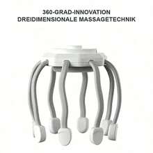 AXH 8点360°三模式头部按摩器，头发和头皮按摩，助眠礼品 - 白色 - 查看 3