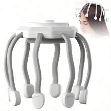 AXH 8点360°三模式头部按摩器，头发和头皮按摩，助眠礼品 - 白色 - 查看 2