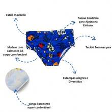 Printed Children's Swim Trunks Swimwear Children's Beachwear Summer Assorted Prints Size 2/4/6 - 彩色 - 查看 2