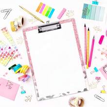 1pc Modern Girl Pink Lovely Leopard Animal Glitter Decor, Kẹp gỗ trang trí, Thích hợp cho văn phòng, giáo viên, y tá, đồ dùng học tập - Hồng - Xem 5