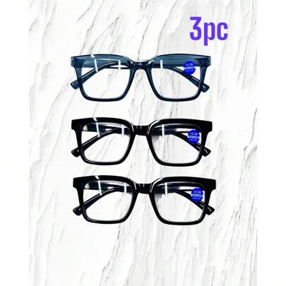 gafas de aumento de graduacion con marco cuadrado, estilo casual y moderno, gafas para la vista cansado, con antireflejante