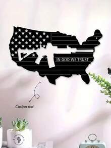 علامة فنية حيوية لرأس الغزال قناص مصنوعة من الحديد ومزينة بالاسم لتزيين جدار المزرعة، هدية مخصصة بإسم الدولة لديكور البورش/الفناء، فن حديدي إبداعي