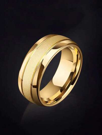 时尚流行的男士不锈钢纹理戒指，适合珠宝礼品和时尚外观，圣诞节、新年、情人节、节日礼物