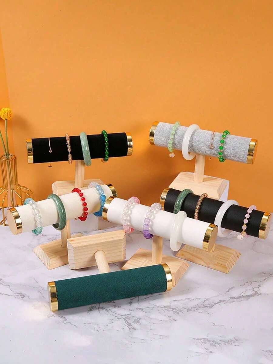 2pcs Simple & Fashionable SingleLayer Wooden Watch/Bracelet Display