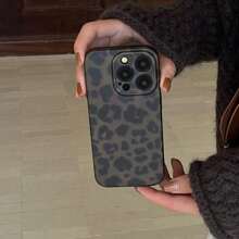 Minimalist Matte Ombre Brown-Green Amber Leopard Print Phone Case Compatible With IPhone 17 Pro Max/IPhone 17 Air X/IPhone 16 Pro Max/15 Pro Max/14 Pro Max/13 Pro/12/11 - Dark Green - View 8
