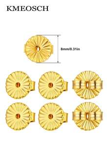 KMEOSCH 10 Pieces Earring Backs For Droopy Ears, 6mm 8mm Adjustable Hypoallergenic Earring Backs Large Earring Backs For Studs Replacement Secure Earring Lifters For Heavy Earring