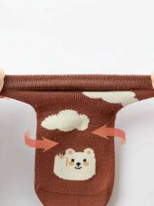 4 đôi tất liền mạch họa tiết hoạt hình cho trẻ sơ sinh/trẻ mới biết đi, nhiều màu, mùa xuân/thu - Nhiều màu - Xem 4