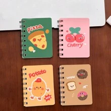 4 pezzi di quaderni a spirale di dimensioni A7 con motivi cartoni animati, taccuini bianchi tascabili, blocco note, forniture scolastiche, articoli per il ritorno a scuola