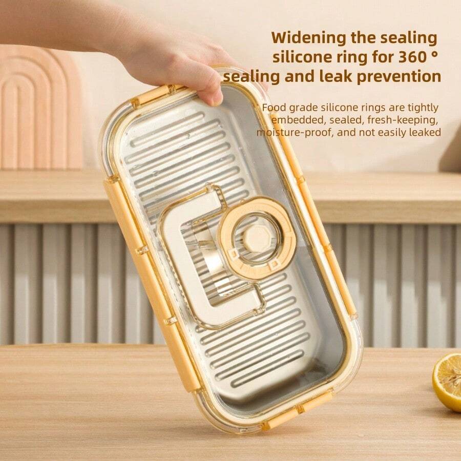 Stainless Steel Food Storage Container, Fridge Box With Lid, Sealed