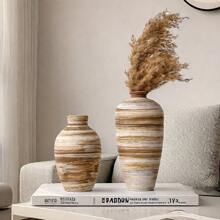 Modern Minimalist Brown Coarse Pottery Handmade Ceramic Vase Home Decoration Ornament Creative Living Room Study Desktop Flower Vase Gifts Birthday Graduation Back To School Room Decor School Supplies Glass Vase