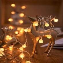 1 件电池盒供电 IP44 户外水晶球形灯串，防水户外灯，球形灯适用于花园树露台派对装饰庭院装饰仙女灯 - 水晶球燈串 - 查看 4