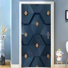 Custom Modern Refrigerator Door Sticker PVC 3D DIY Self-Adhesive Abstract Fashion WallpaperBedroom Kitchen Bathroom Entrance Living Room Art Poster Mural Stickers Home Personalised Stickers