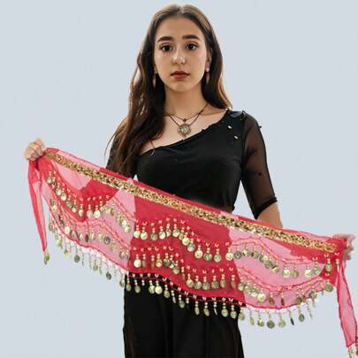 98 Coins Belly Dance Belt Belt Halloween Costume Accessories