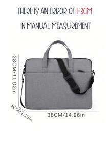 Customize Your Exclusive Embroidered Text Laptop Shoulder Bag, 14 Inch Laptop Or Tablet, Made Of Stylish, Waterproof Fabric, Lightweight Top Loading Machine, Business, Leisure Or School Solid Color, Simple And Elegant Laptop And Tablet Bag, Protective Bag, Laptop Large Capacity Storage Bag, Portable Travel, Work Commuting, Student Class Laptop Storage