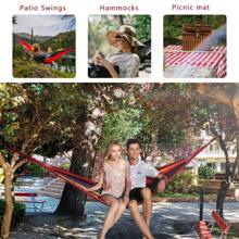 2 Person Double Camping Hammock Chair Bed Outdoor Hanging Swing Sleeping Garden