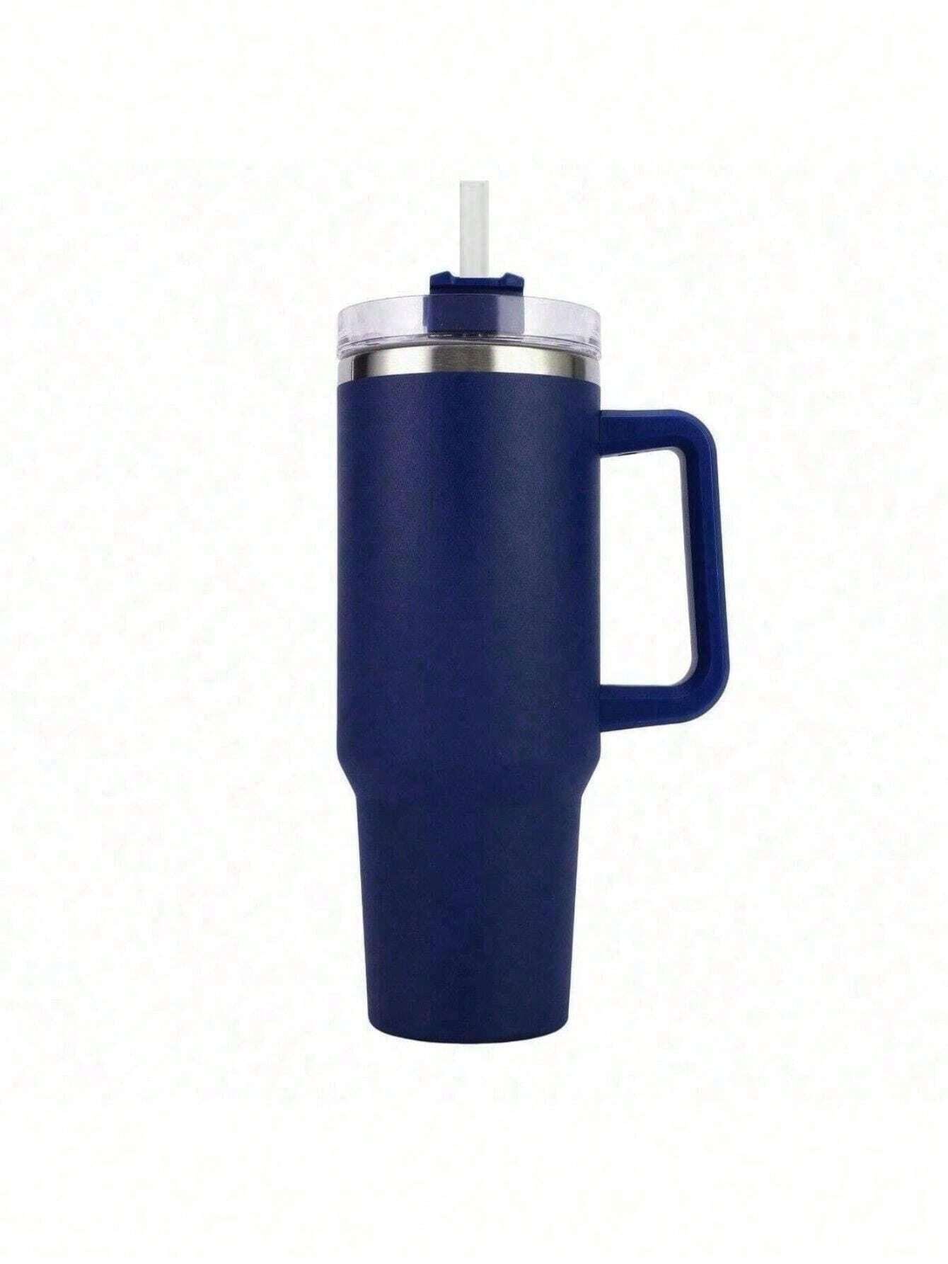 1PC Cold Drinking Mug Insulated Mug With Handle And Straw, Stainless
