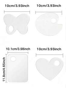 1 pieza Paleta de mezcla de maquillaje de acrílico transparente con espátula para herramientas de mezcla de maquillaje para base, sombra de ojos, pestañas, lápices labiales, arte de uñas (el producto solo incluye la paleta)