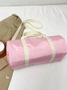 1pc Boys Girls Large Capacity Foldable Travel Bag, Simple Design, Large Capacity Waterproof Yoga/Swimming/Fitness, Including Wet/Dry Separation And Training Sports Bag With Handle, Spacious Travel Bag Equipped With Durable Zipper Compartments, Suitable For All Occasions