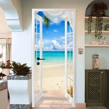 Custom Modern Refrigerator Door Sticker PVC 3D DIY Self-Adhesive Abstract Fashion WallpaperBedroom Kitchen Bathroom Entrance Living Room Art Poster Mural Stickers Home Personalised Stickers