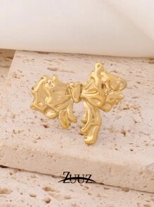 1pc Fashion Stainless Steel Rings For Women Bowknot Ribbon Style Adjustable Open Ring Female Jewelry Best Friends Gifts