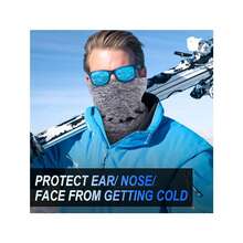 2 件装柔软羊毛颈套保暖面罩适合寒冷天气冬季户外运动 - 灰色 - 查看 3