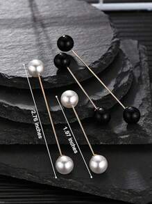 4pcs Sweater Shawl Pins With Faux Pearl Brooch, Women Cardigans Sweater Clips,Vintage Shirt Collar Clips, Clothing Accessories, Multiple Colors Dress Accessories Pin For Clothes Bag Charm School