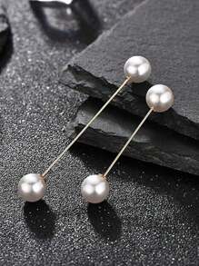 4pcs Sweater Shawl Pins With Faux Pearl Brooch, Women Cardigans Sweater Clips,Vintage Shirt Collar Clips, Clothing Accessories, Multiple Colors Dress Accessories Pin For Clothes Bag Charm School