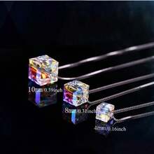 100 颗闪亮紫色玻璃水晶立方体隔珠，各种尺寸（6 毫米、8 毫米、10 毫米）适用于独特的项链、手链、吊坠创作 - 闪亮饰品，适合 DIY 珠宝制作、手链、项链、耳环 - 小型企业工艺用品 - 魅影紫 - 查看 3