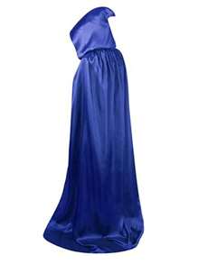 1 pieza Capa negra con capucha para adultos en Halloween, capa de disfraz de una sola capa para bruja, vampiro, demonio, adecuada para varios festivales, fiestas, actuaciones, decoraciones, tela de satén, longitud total 1,7 metros Capa negra