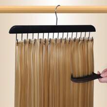 AliLeader 黑色接发架接发架编织发架适用于超宽纬纱接发架专业全长纬纱造型工具适用于多层头发清洗、干燥、染色、造型和储存 - 黑色 - 查看 9