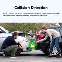 ZKCAMSPY 双镜头行车记录仪 1080P 车载摄像头 行车记录仪 24 小时停车监控夜视 DVR 前后 DVR 摄像头视频记录仪 - 黑色 - 查看 7