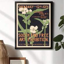 1 pièce Affiche sur canevas à motif floral de style Art Nouveau - Décoration murale rétro pour la maison et la pièce - Affiche d'art parfaite pour la décoration d'intérieur, la salle de bain, la chambre à coucher, le bureau, le salon (sans cadre)