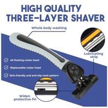Shaver Men Razor, Shaving Three Layer Stainless Blade Shaver, Reusable Safety Razor ,Hair Removal Shaver Imported Blade Multi Tool(18 Razor+1Shaver)