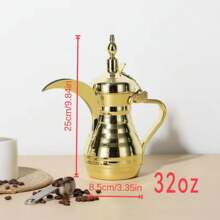 Stainless Steel 304 Gold Textured Coffee Pot, Tea Kettle, Water Pot, Spout Pot, Palace Pot Back To School