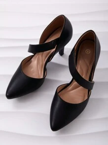 PENNYSUE Women Pumps Ladies Pointed Toe 3 Inch Heel Dress Shoes For Party - màu đen - Xem 2