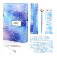 High Quality A5 Girls Diary: The 162-Page Notebook Is A5 Size (8.27 X 5.83 Inches) And Has A High-Quality, Waterproof PU Cover That Not Only Looks Fantastic, But Also Protects The Notebook From Moisture For Long-Term Storage. Made From High Quality, Eye-Friendly Paper Without Fluorescents To Protect Children's Eyes And Ensure Smooth Writing. With The Pen, Stickers, Bookmark And Pencil Case, This Stationery Set Can Be Used For Writing Journals, Writing Stories, As A Travel Journal, Study Notebook