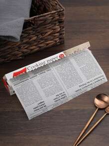 1/2/3 Roll Retro Newspaper Pattern Baking Oil Paper, Out Baking Dessert Parchment Paper Liners, Non Stick Heat Resistant Waterproof Greaseproof, Perfect For Air Fryer Baking Cooking, Kitchen Accessories
