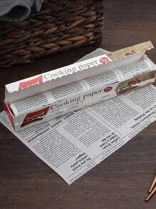1/2/3 Roll Retro Newspaper Pattern Baking Oil Paper, Out Baking Dessert Parchment Paper Liners, Non Stick Heat Resistant Waterproof Greaseproof, Perfect For Air Fryer Baking Cooking, Kitchen Accessories