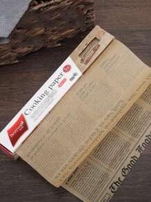 1/2/3 Roll Retro Newspaper Pattern Baking Oil Paper, Out Baking Dessert Parchment Paper Liners, Non Stick Heat Resistant Waterproof Greaseproof, Perfect For Air Fryer Baking Cooking, Kitchen Accessories
