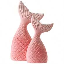 创意北欧美人鱼尾巴陶瓷花瓶 - 客厅、电视柜、入口和家居装饰的装饰品 - 粉色 - 查看 6