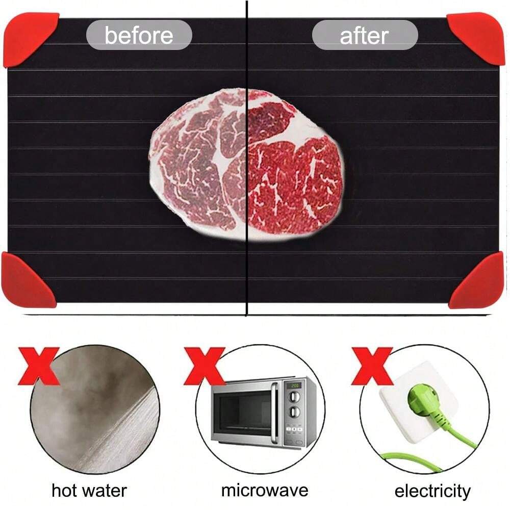 Bandeja De Descongelación Rápida De Aluminio - Para Carne, Pollo, Pescado, Antiadherente Y Fácil De Limpiar, Disponible En Tamaño S Y M