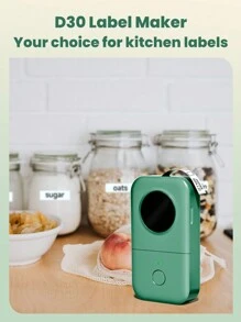 Phomemo 1pc Label Maker Machine With 1 Roll 12x40mm, 0.47"X 1.57" White Sticker Thermal Label Tape- D30 Portable Wireless Printer In Hand Size, Inkless Thermal Label Maker With 203dpi HD Printing Resolution, Small Printer Supports 6/12/14/15mm, 0.24"/0.47"/0.55"/0.59" Thermal Labels, Rechargable Label Makers With 1200mAh Built-In Durable Battery, Mini Smart Label Maker Compatible With Ios & Android, Easy To Use Labeler For Home, Kitchen, Medicine Box, Office, School, Stores, Organization, Portab - 白色 - 查看 2