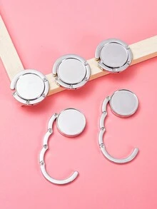 1PC Móc gấp di động sáng tạo Móc treo túi kim loại hình tròn màu bạc vàng Di động và bền Khả năng chịu tải mạnh Thích hợp cho các hoạt động trong nhà và ngoài trời dành cho nam và nữ - Bạc - Xem 4