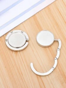 1PC Móc gấp di động sáng tạo Móc treo túi kim loại hình tròn màu bạc vàng Di động và bền Khả năng chịu tải mạnh Thích hợp cho các hoạt động trong nhà và ngoài trời dành cho nam và nữ - Bạc - Xem 3