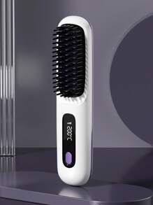 Portable Cordless Straight Hair Comb,Portable Negative Ion Straightening Brush,Long Battery Hot Comb Hair Straightener,Lightweight & Mini Carry,Settings Anti-Scald