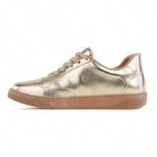 B2 Online ViaUno Women's Lace-Up Sneakers 100% ORIGINAL With INVOICE And WARRANTY - DOURADO / DOURADO - Xem 2